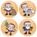 Χριστουγεννιάτικες κονκάρδες Little Santa Claus 4 τεμάχια