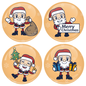 Χριστουγεννιάτικες κονκάρδες Little Santa Claus 4 τεμάχια