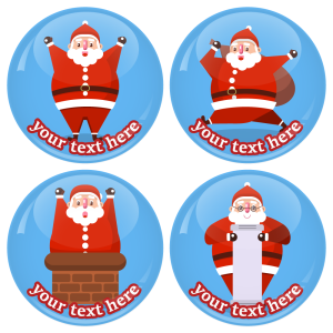 Χριστουγεννιάτικες κονκάρδες fat Santa Claus 4 τεμάχια