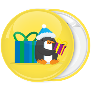 Χριστουγεννιάτικη κονκάρδα penguin with present