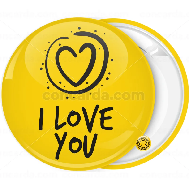 Κονκάρδα Αγίου Βαλαντίνου I Love you κίτρινη