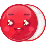 Red badge button smile face