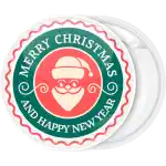 Vintage badge button merry christmas