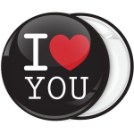 Κλασσική κονκάρδα I Love You μαύρη