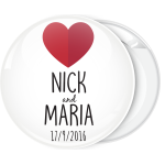Κονκάρδα ερωτευμένων Love heart με ονόματα λευκή