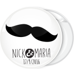 Κονκάρδα γάμου Mustache ονόματα ζευγαριού μοντέρνα γραφή