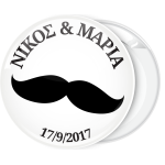 Κονκάρδα γάμου Mustache ονόματα ζευγαριού κλασσική γραφή