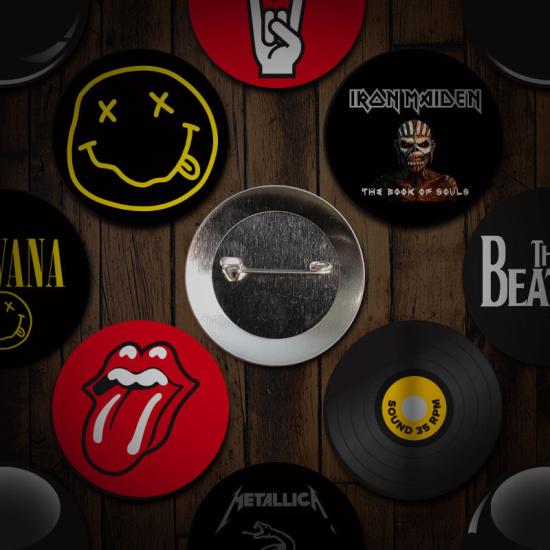 Music badge buttons