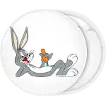 Bugs bunny with carrot badge button