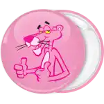 Pink panther well done badge button