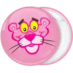 Pink panther head badge button