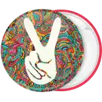 Peace Hand badge button