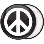 Black badge button peace sign