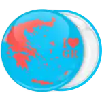 I love Greece map blue badge button