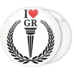 Ι Love GR Olympic Torch badge button
