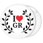 &Tau;&omicron;&upsilon;&rho;&iota;&sigma;&tau;&iota;&kappa;ή &Kappa;&omicron;&nu;&kappa;ά&rho;&delta;&alpha; &Iota; Love GR circle wreath leaves