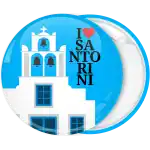 &Tau;&omicron;&upsilon;&rho;&iota;&sigma;&tau;&iota;&kappa;ή &kappa;&omicron;&nu;&kappa;ά&rho;&delta;&alpha; I Love Santorini vertical