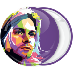 Rock Κονκάρδα Kurt Cobain Art pink