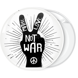 Κονκάρδα χέρι της ειρήνης με μήνυμα Make Love not War