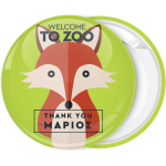 Πράσινη κονκάρδα παιδικού πάρτυ Welcome to Zoo αλεπού