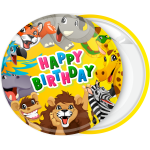 Κονκάρδα παιδικού πάρτυ ζώα της ζουγκλας Happy Birthday