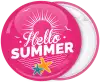 Hello Summer pink badge button 