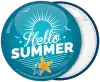 Hello Summer blue badge button 