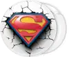 Superman classic white badge button broken