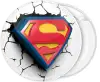 Superman classic white badge button broken 3D