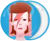 Κονκάρδα David Bowie τετράγωνο πρόσωπο αστραπή