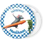 Little mouse kids blue badge button