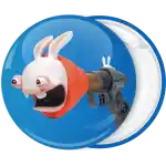 Badge button Rayman Raving Rabbids face gun