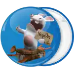Blue badge button Rayman Raving Rabbids suitecase