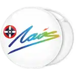 LAOS badge button two logos