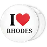 I Love Rhodes badge button