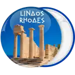 Tourist badge button Acropolis Lindos Rhodes