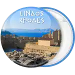 Tourist badge button Acropolis Lindos Rhodes