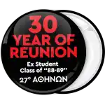 Reunion badge button red text memories