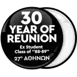 Reunion badge button white text memories
