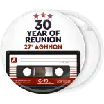 Reunion badge button cassette low noise