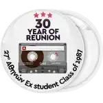 Reunion badge button cassette C 60