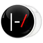 Twenty One Pilots logo black white badge button