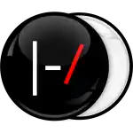 Twenty One Pilots logo black badge button