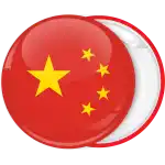 China flag badge button