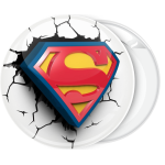 Κονκάρδα λευκή Superman classic broken 3D
