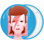 Κονκάρδα David Bowie τετράγωνο πρόσωπο αστραπή