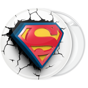 Κονκάρδα λευκή Superman classic broken 3D