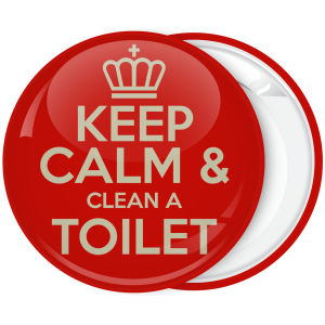 Κονκάρδα για bachelor γαμπρού Keep Calm and Clean a toilet