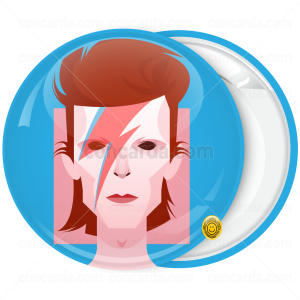 Κονκάρδα David Bowie τετράγωνο πρόσωπο αστραπή