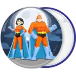 Superhero couple pin button The Incredibles